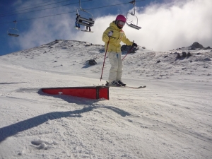 Ambre hitting the heavy metal park at Cardrona